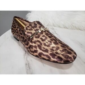 NEW NO BOX SIZE 9 Kate Spade Lana Loafers Bronze Multi Leopard Print Gold Spade